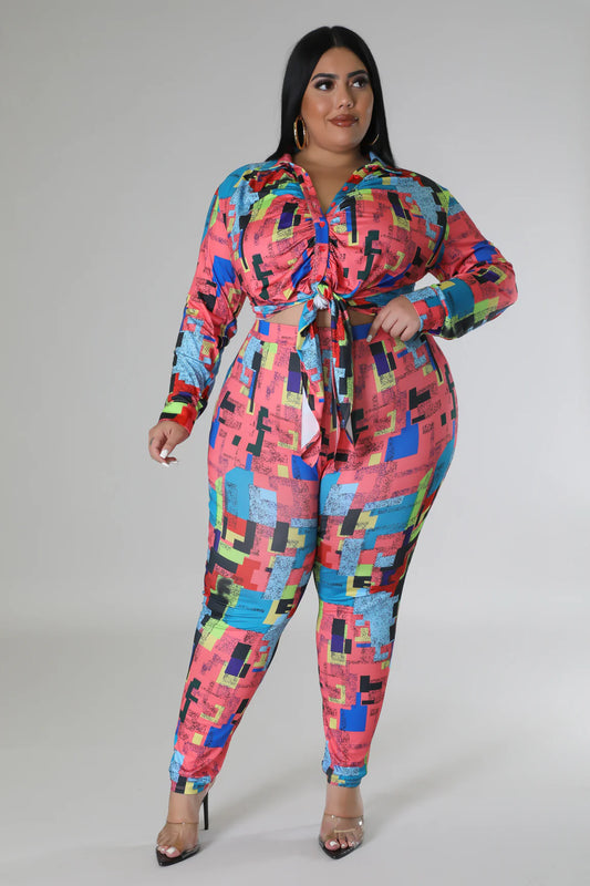 Puzzle His Mind 2pc Set (Plus-Size)